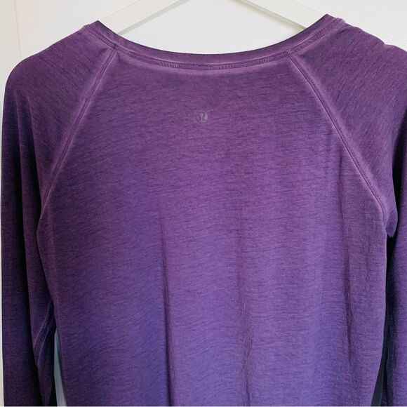 Lululemon Emerald Faded Washed Purple Ink Pima Cotton Long Sleeve Top | Size 8/M - Picture 9 of 10